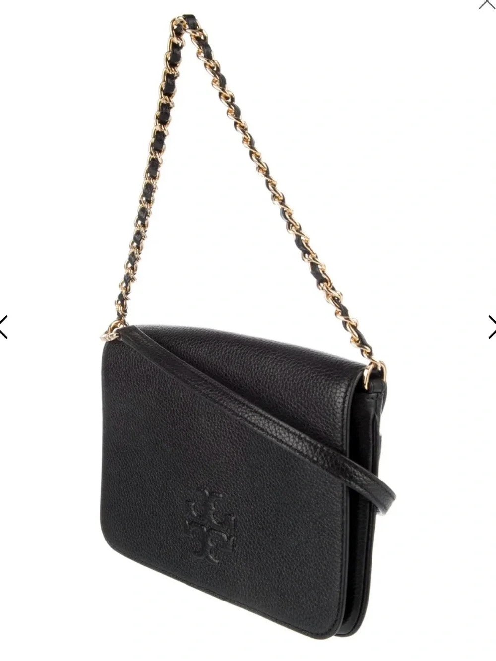 Tory Burch Black Leather Chain-Handle Shoulder Bag